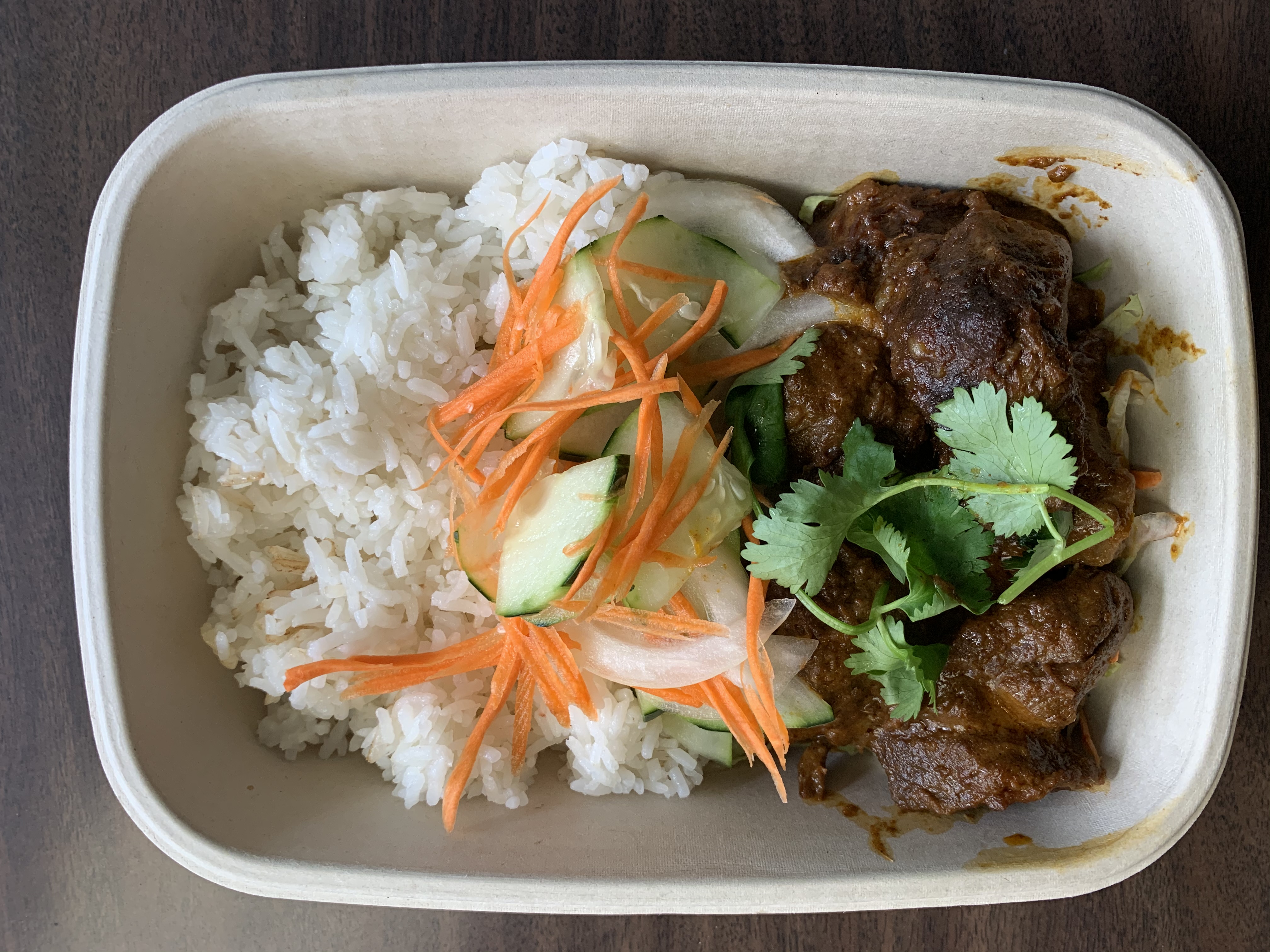 Meal Plan Beef Rendang Rice Plate.