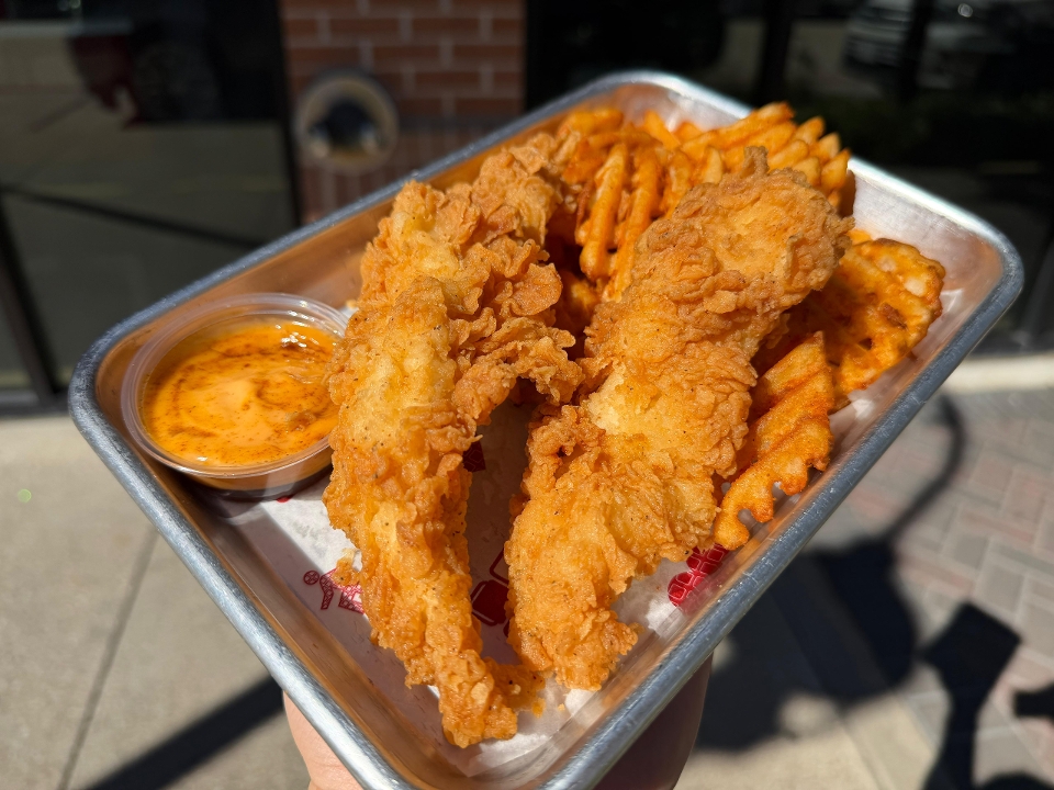 Chicken Tender Basket, Drink.