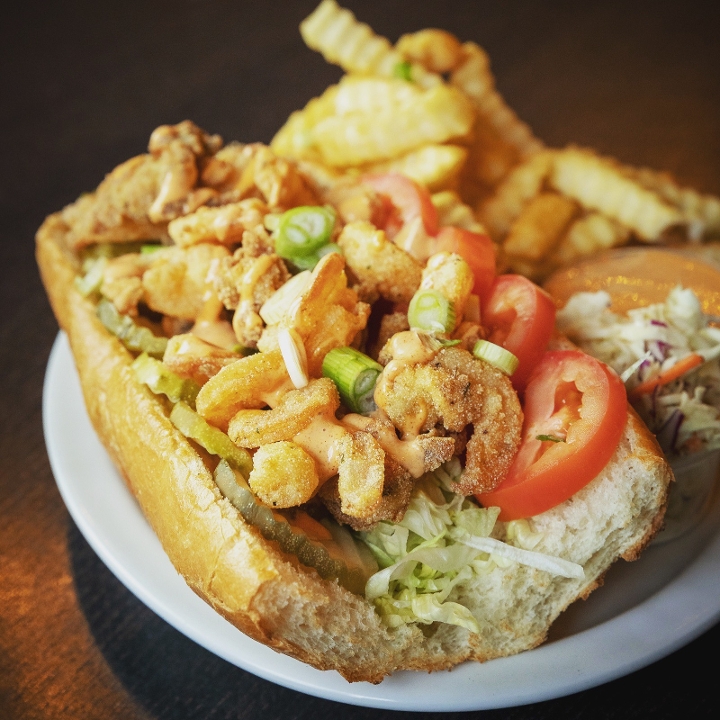 Fried shrimp po boy 12in.