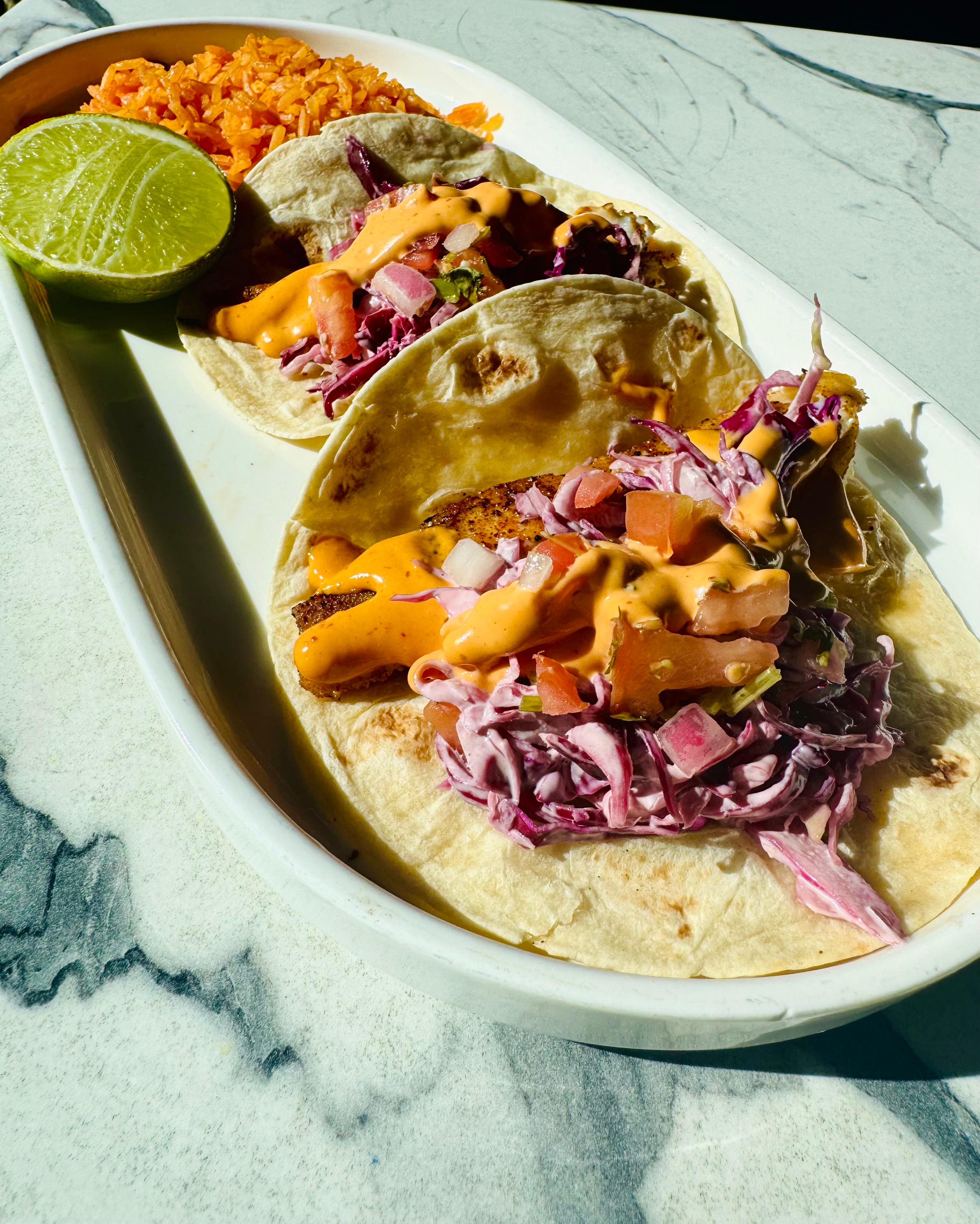 L Baja Fish Tacos.