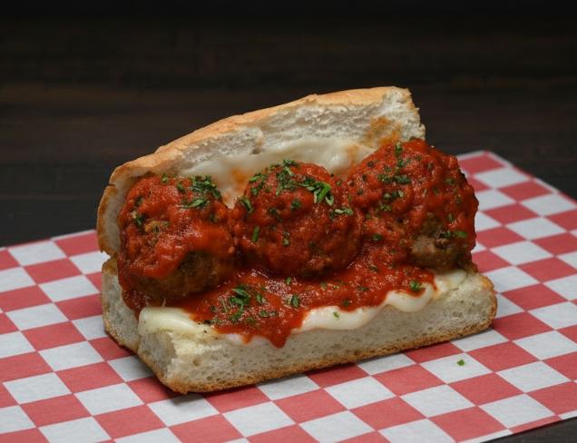 Classic Meatball Sandwich.