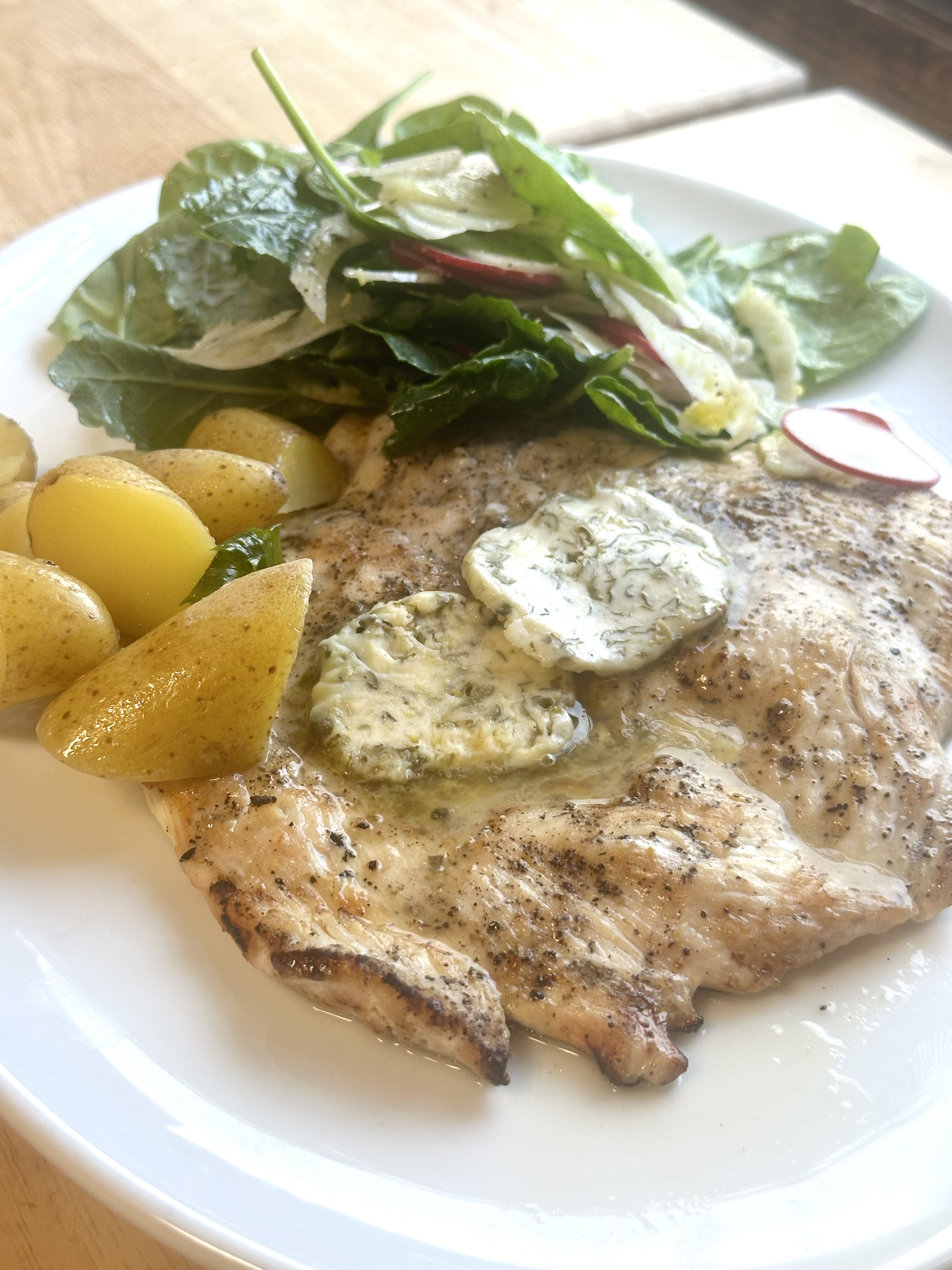 Grilled Chicken Paillard.