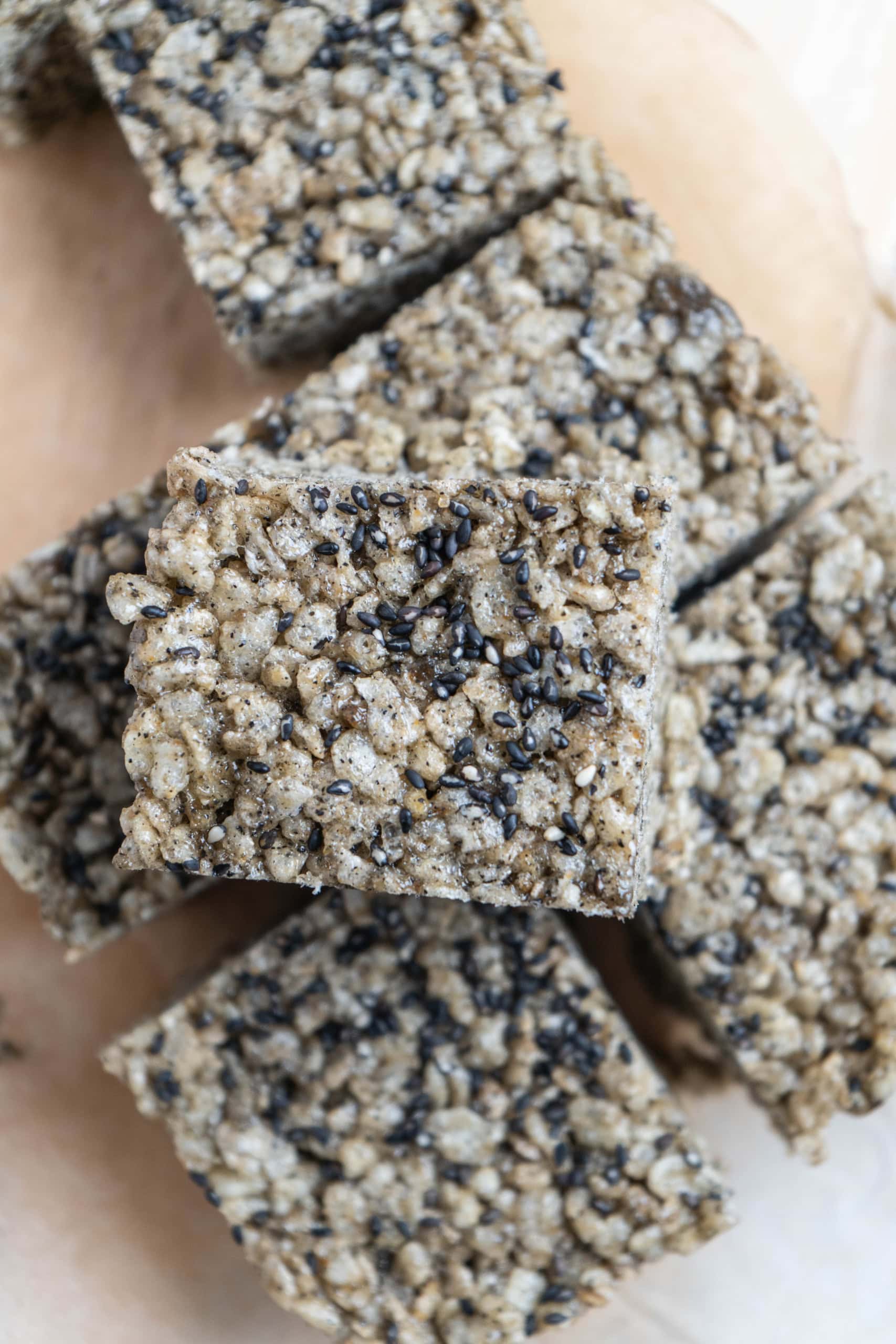 Black Sesame Sea Salt Rice Krispies.