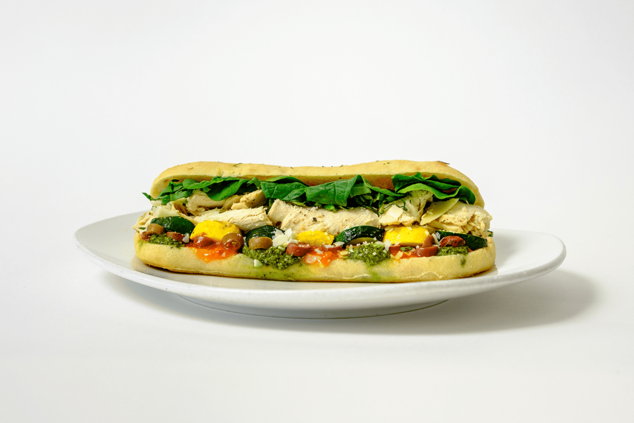 Parmesan pesto chicken sando.