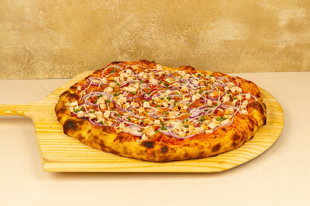 Chicken, Bacon, and Ranch Pizza.