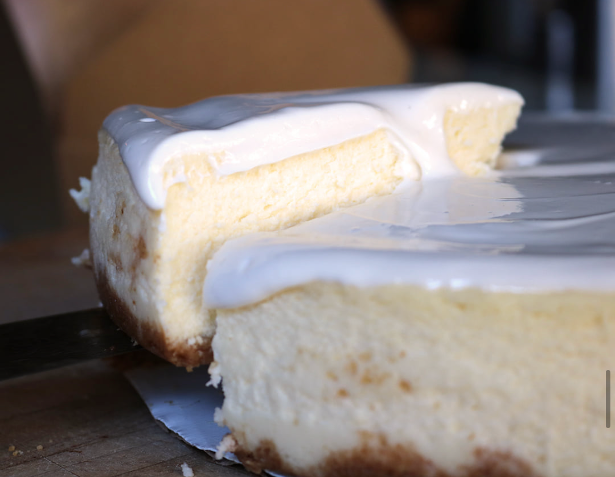 9 Inch NY Cheesecake with Sweet Cream.