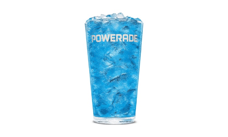 Blue POWERADE Mountain Berry Blast, Bottle.
