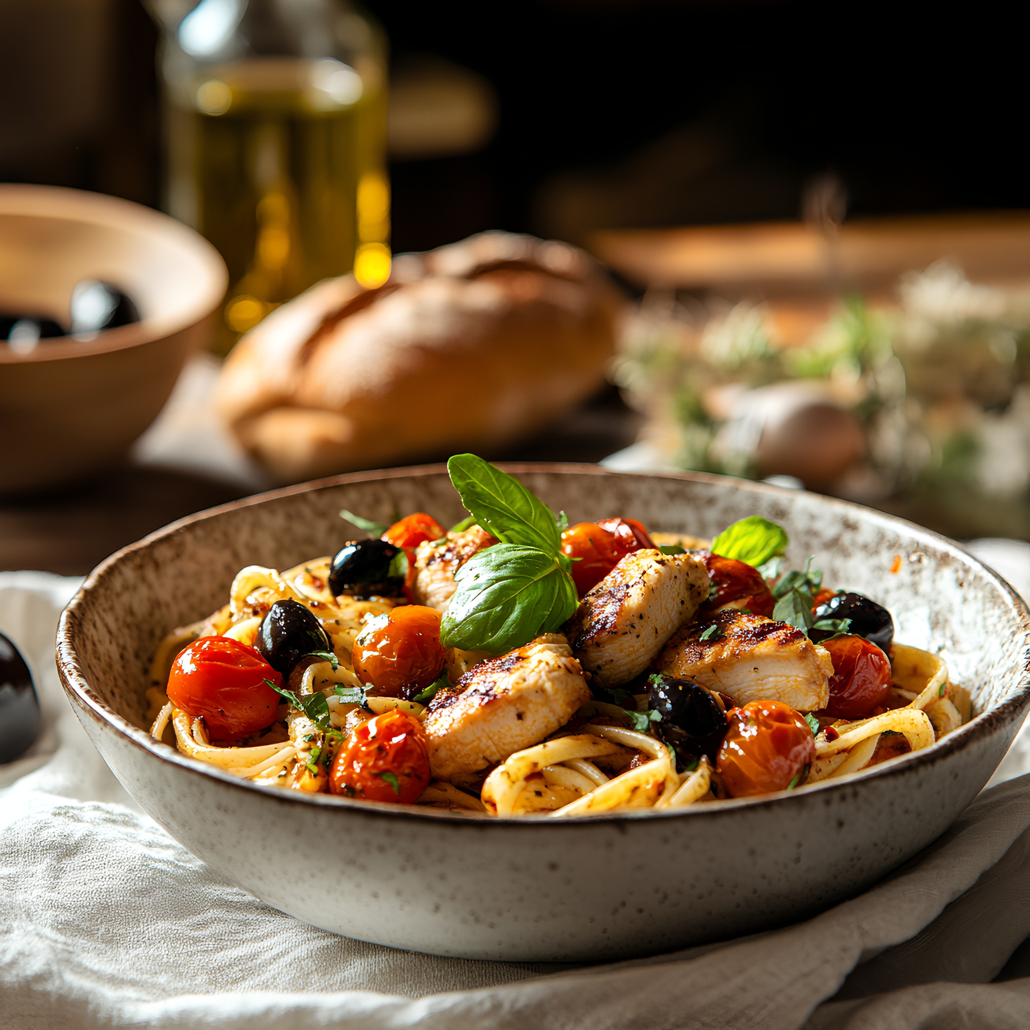 Mediterranean Chicken Pasta.