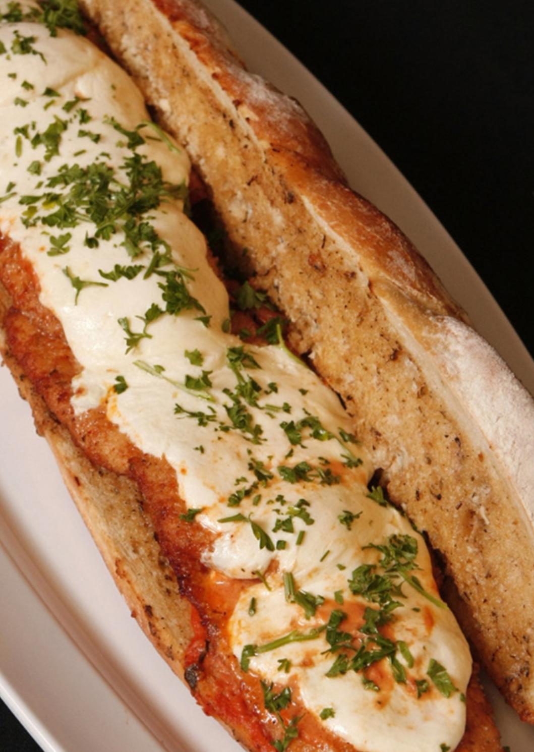 Veal Parmesan Sandwich.