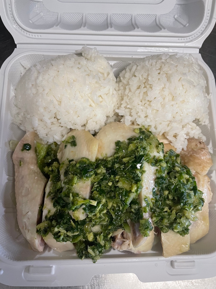 蔥油鸡饭 187.Cold Ginger Chicken on Rice.