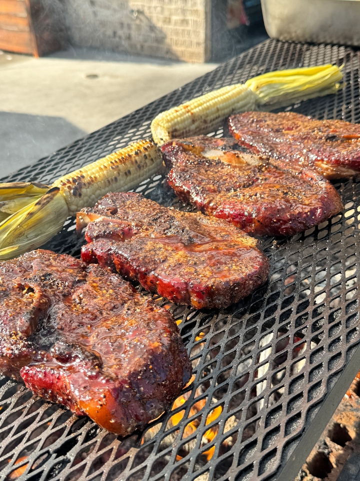 Smoked Pork Steak Plate.