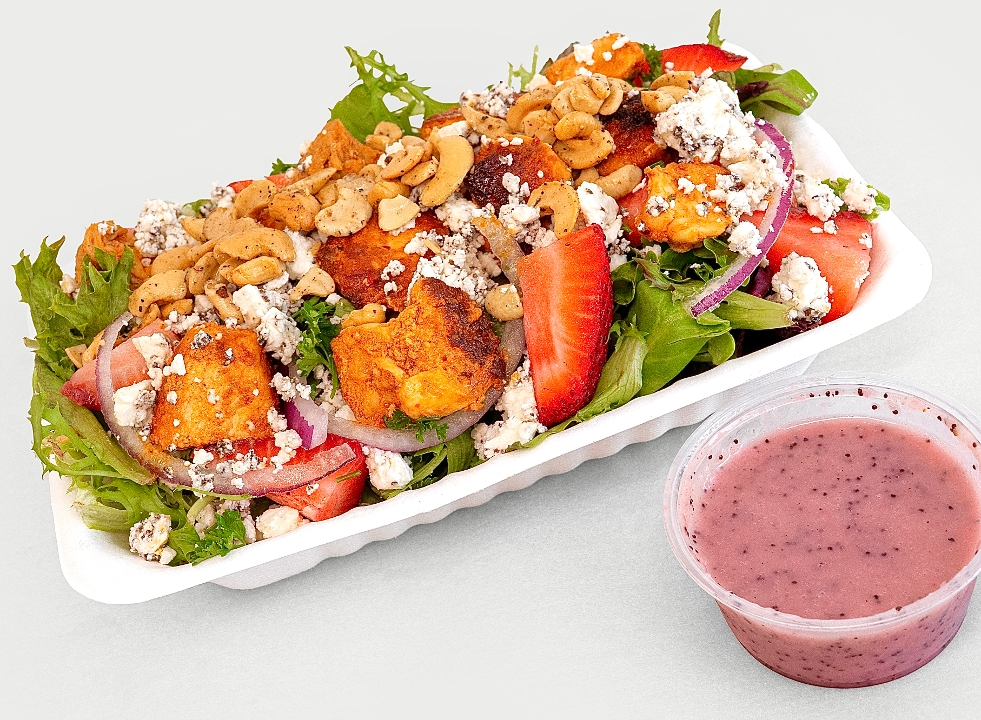 Strawberry & Feta Salad with Herb Chicken.
