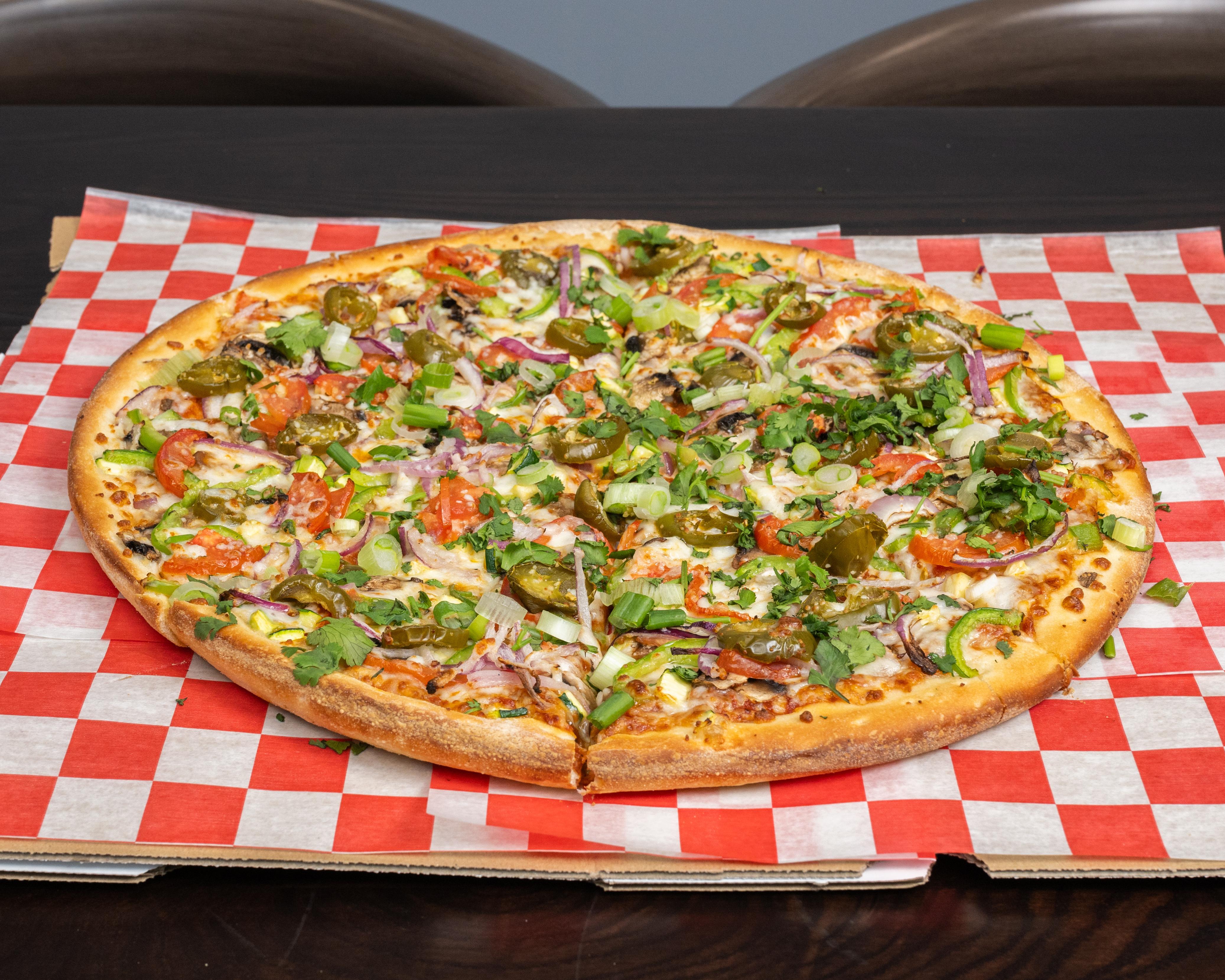 24" Hyderabadi Veg Pizza.