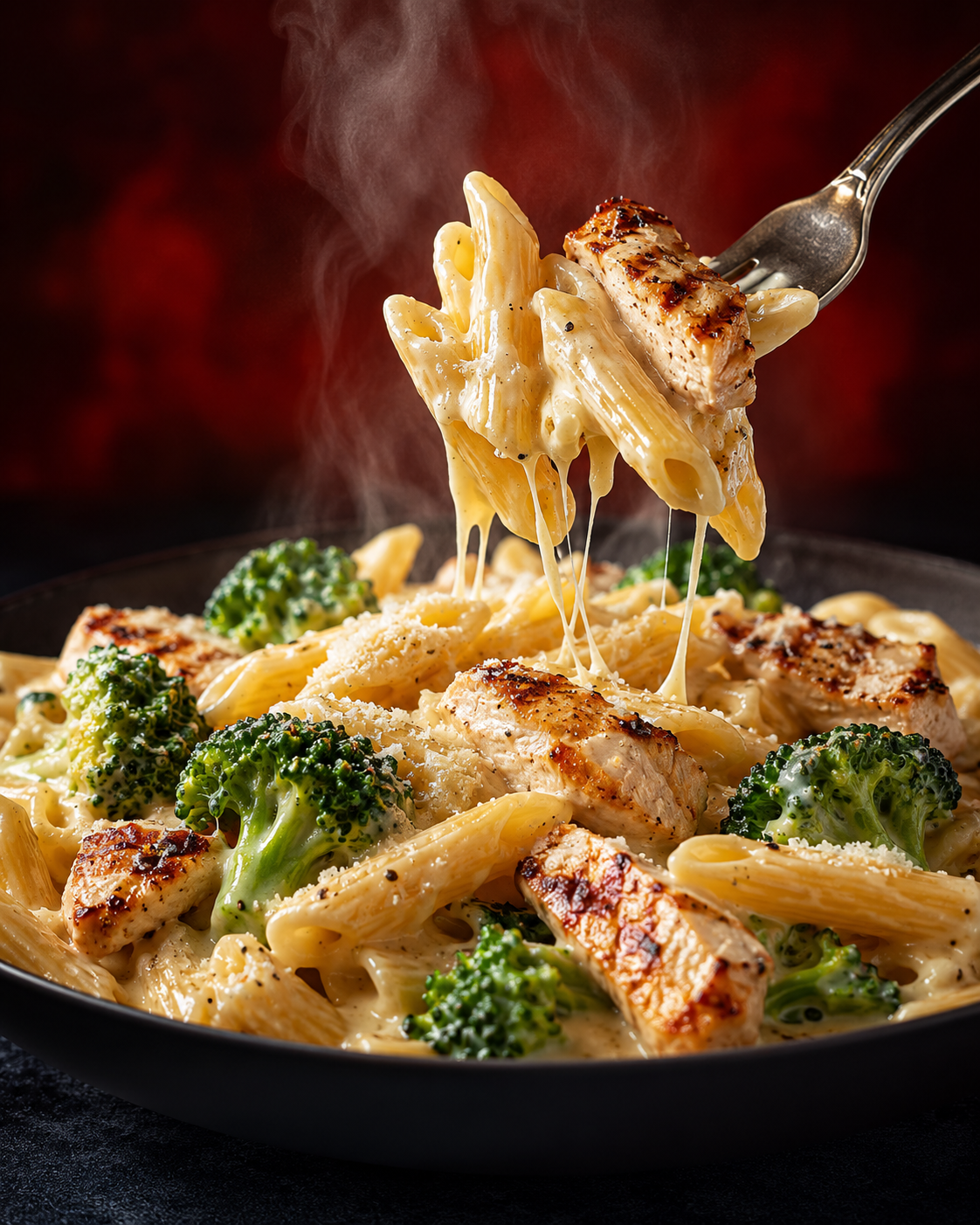 Chicken Broccoli Alfredo.