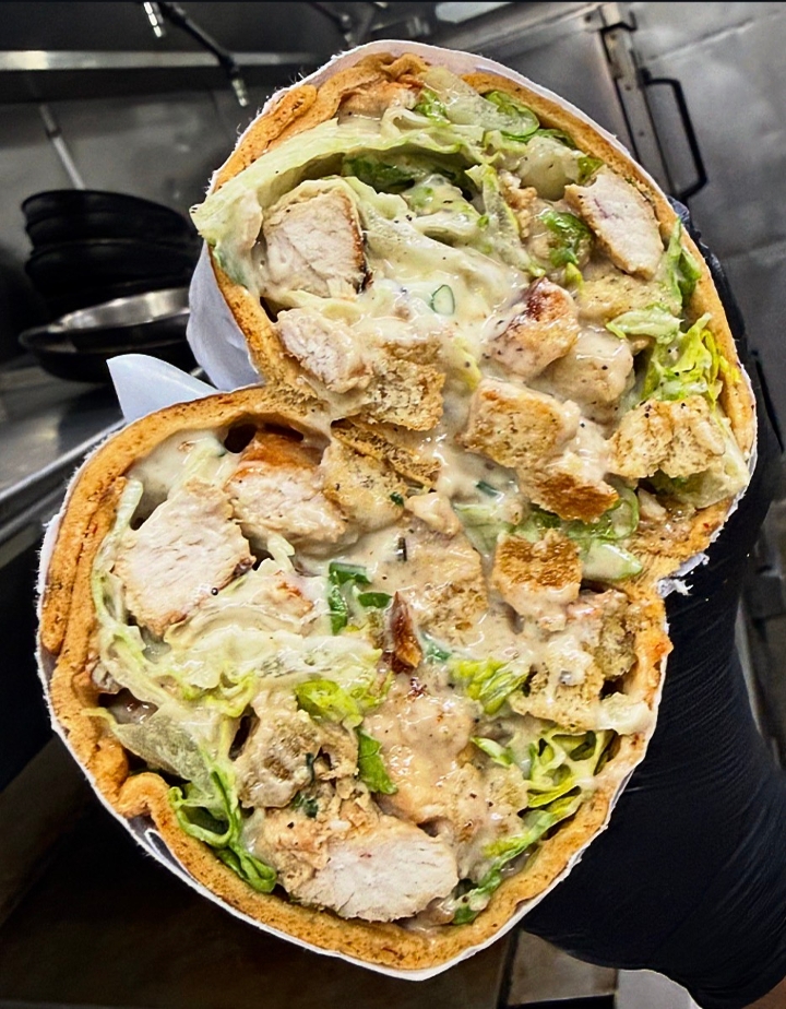 Chicken Caesar Laffa Wrap.