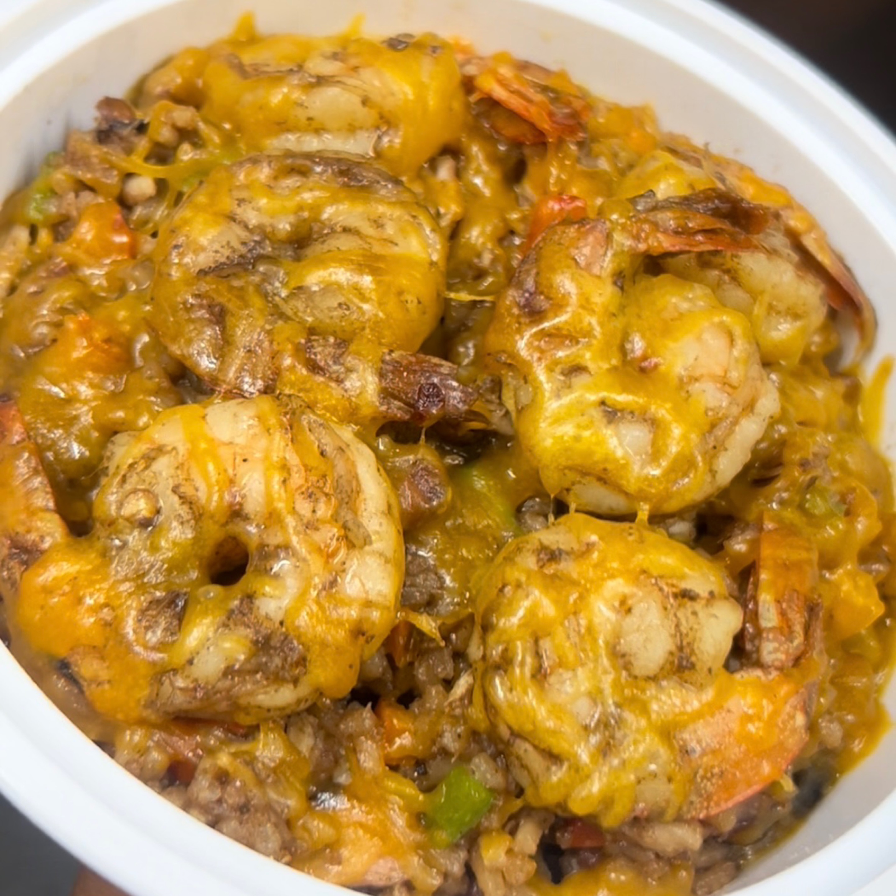 Jerk Shrimp Rice Bowl.
