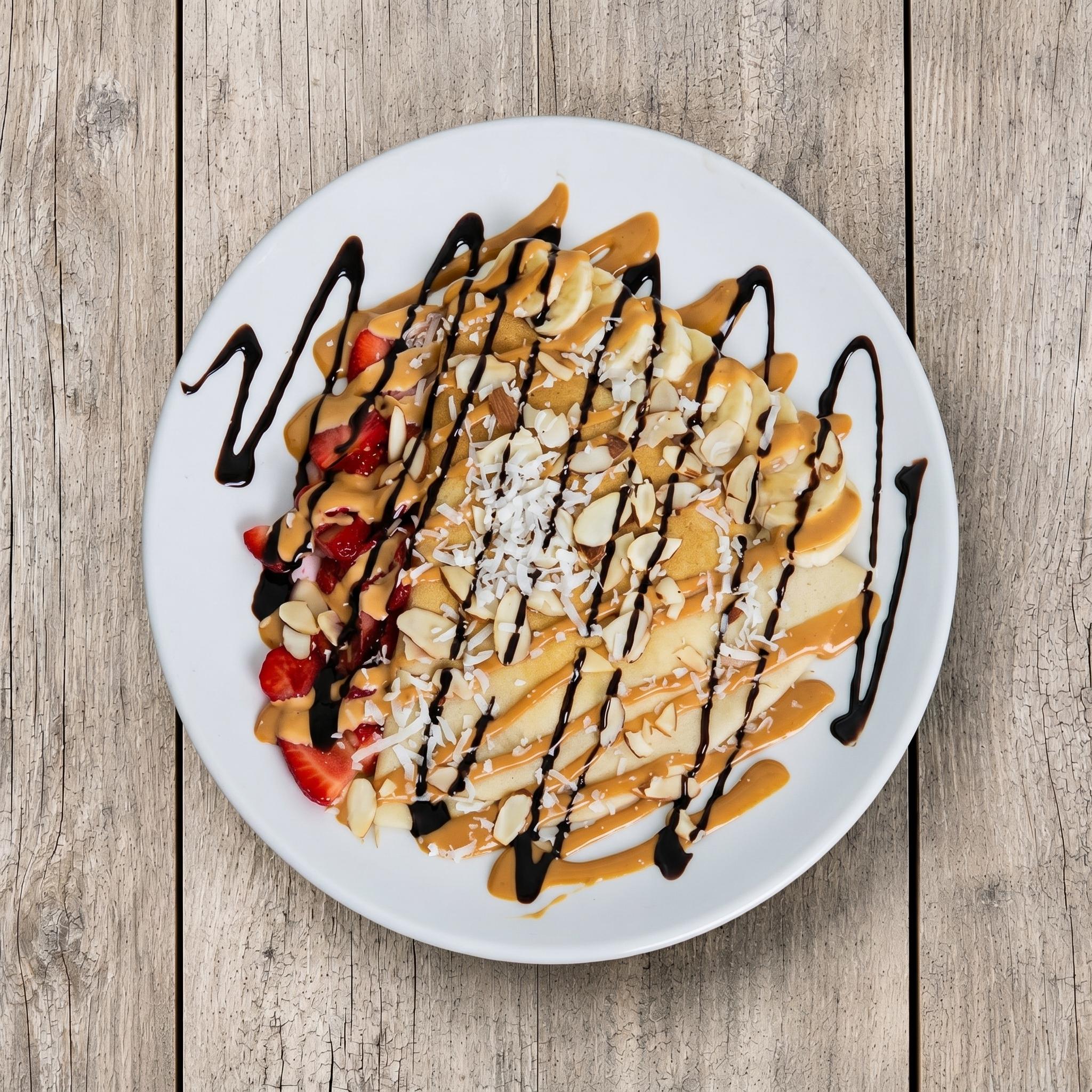 Vegan Almond Joy Crepe.