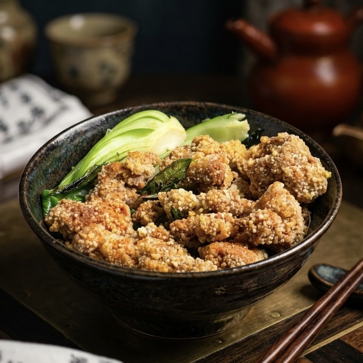 Popcorn Chicken Rice Bowl.