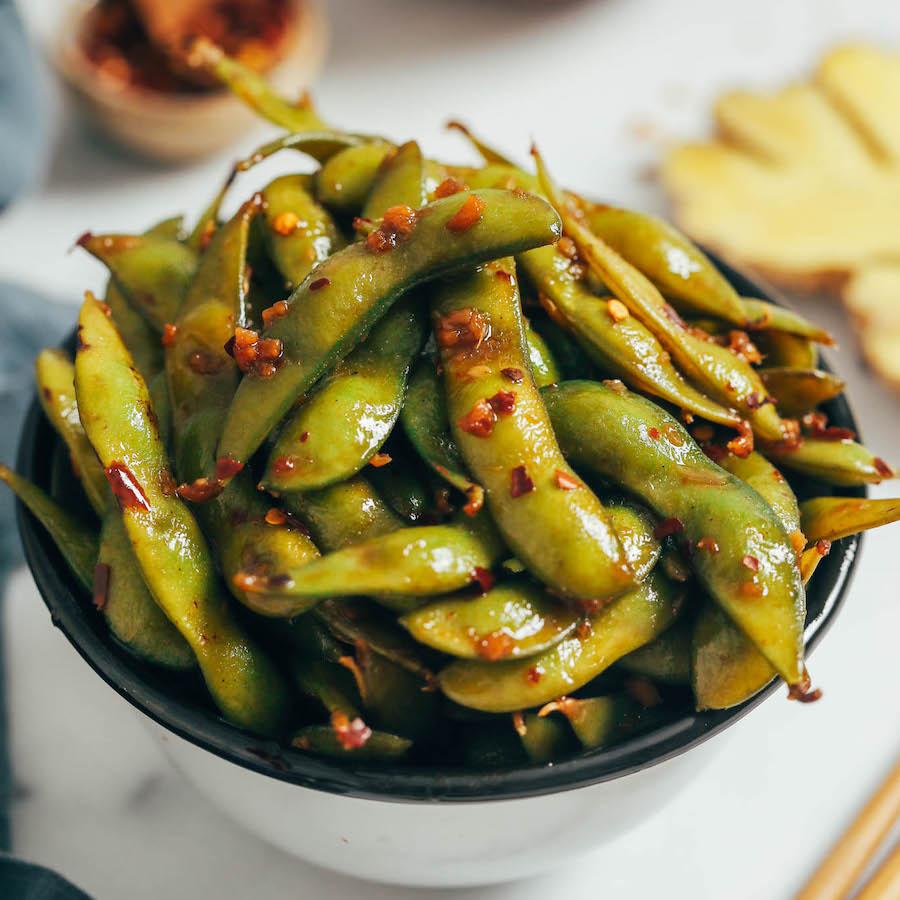Chilli Garlic Edamame.