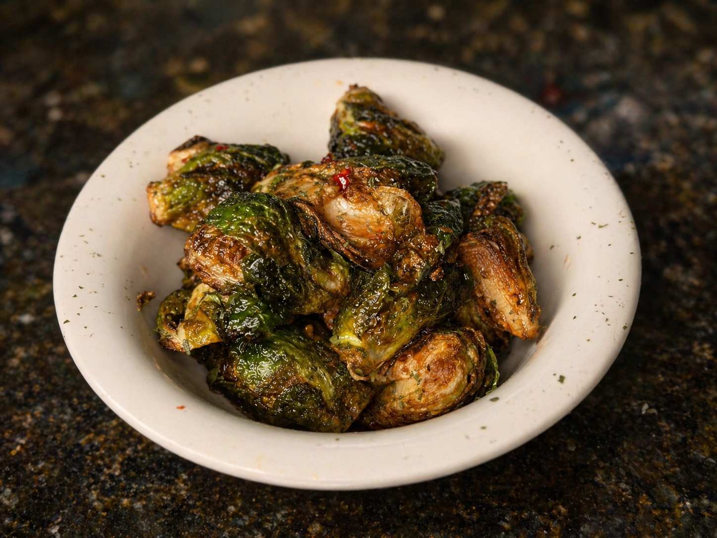 Crispy Honey  Brussels Sprouts.