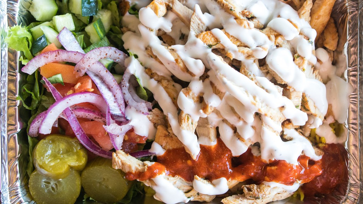 Chicken Shawarma Over Rice.