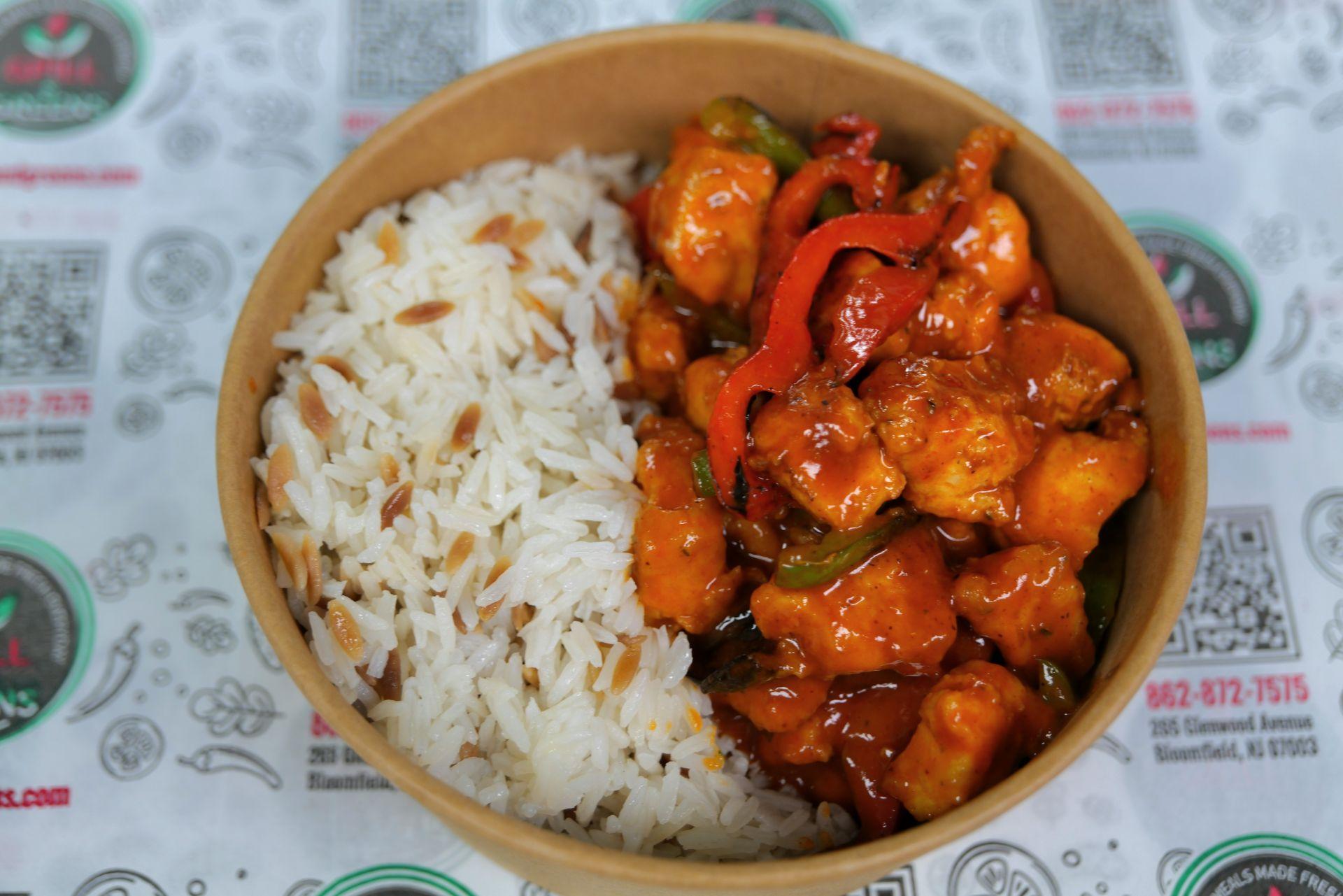 Dragon Chicken with Rice.