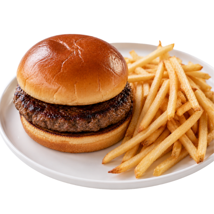 Kids Burger with Fries.