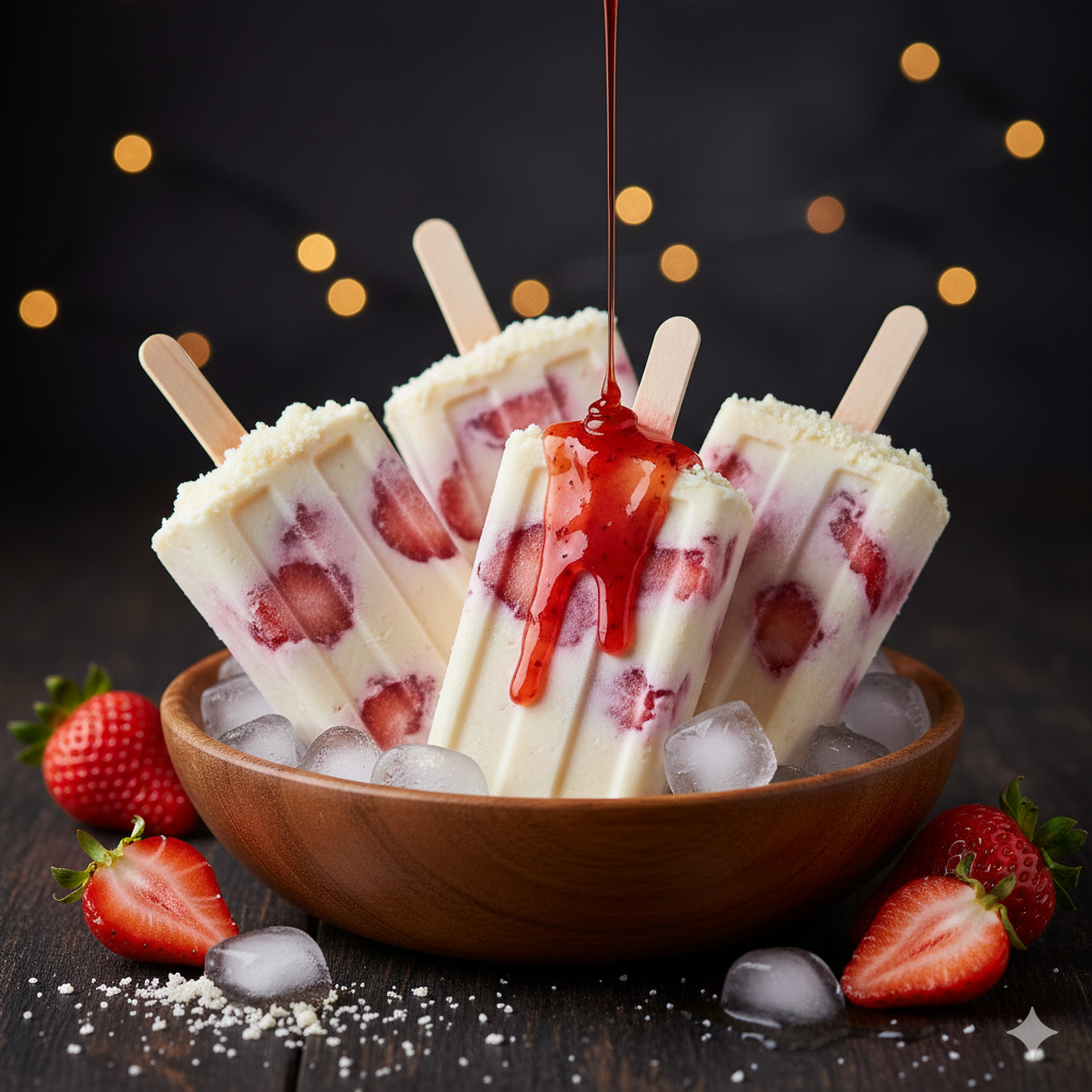 Paleta Torta de Queso c/Fresa.