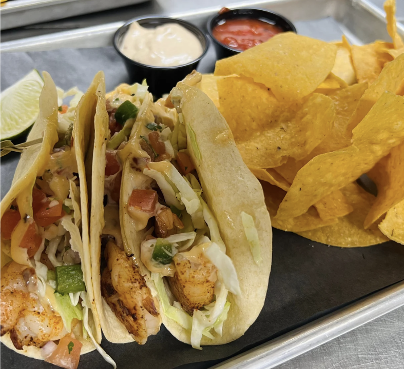 Baja Shrimp Tacos.