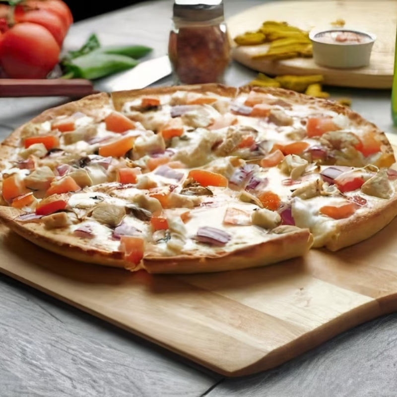 Detroit Garlic Chicken Pizza.