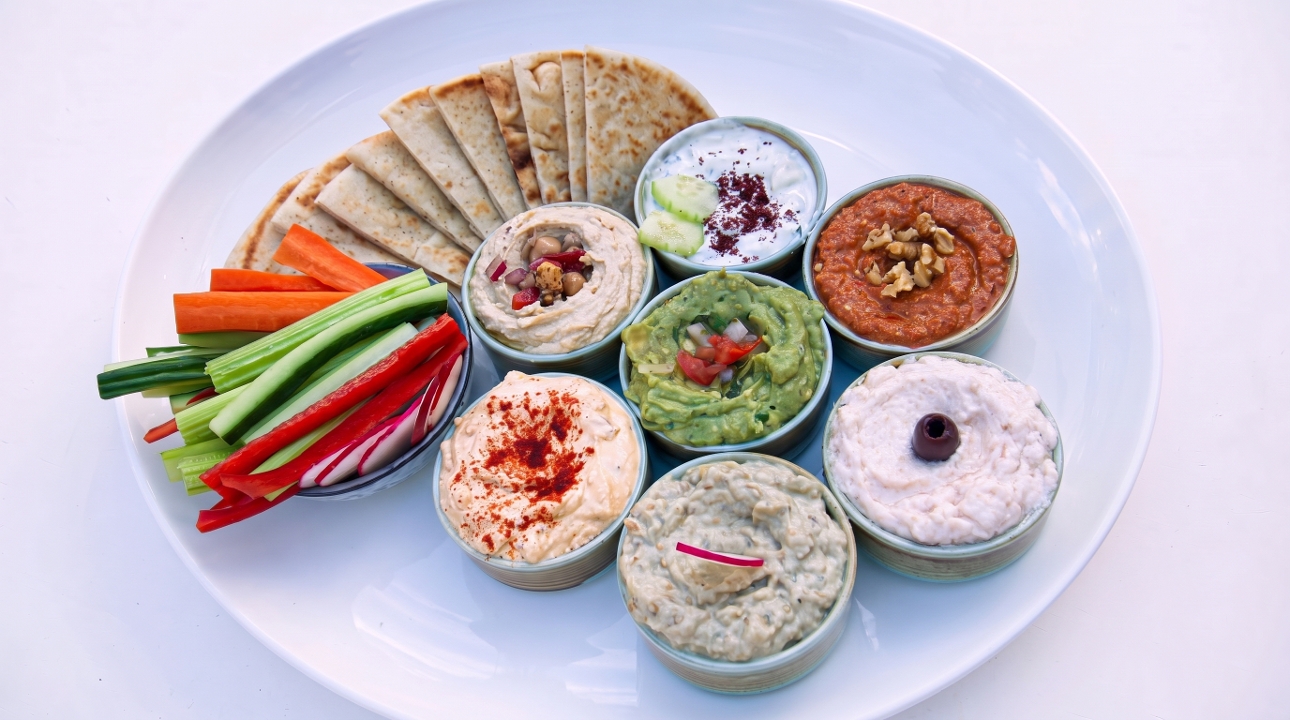 Greek Dip Sampler Platter.