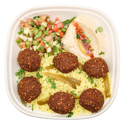 Falafel Over Rice (Veg).