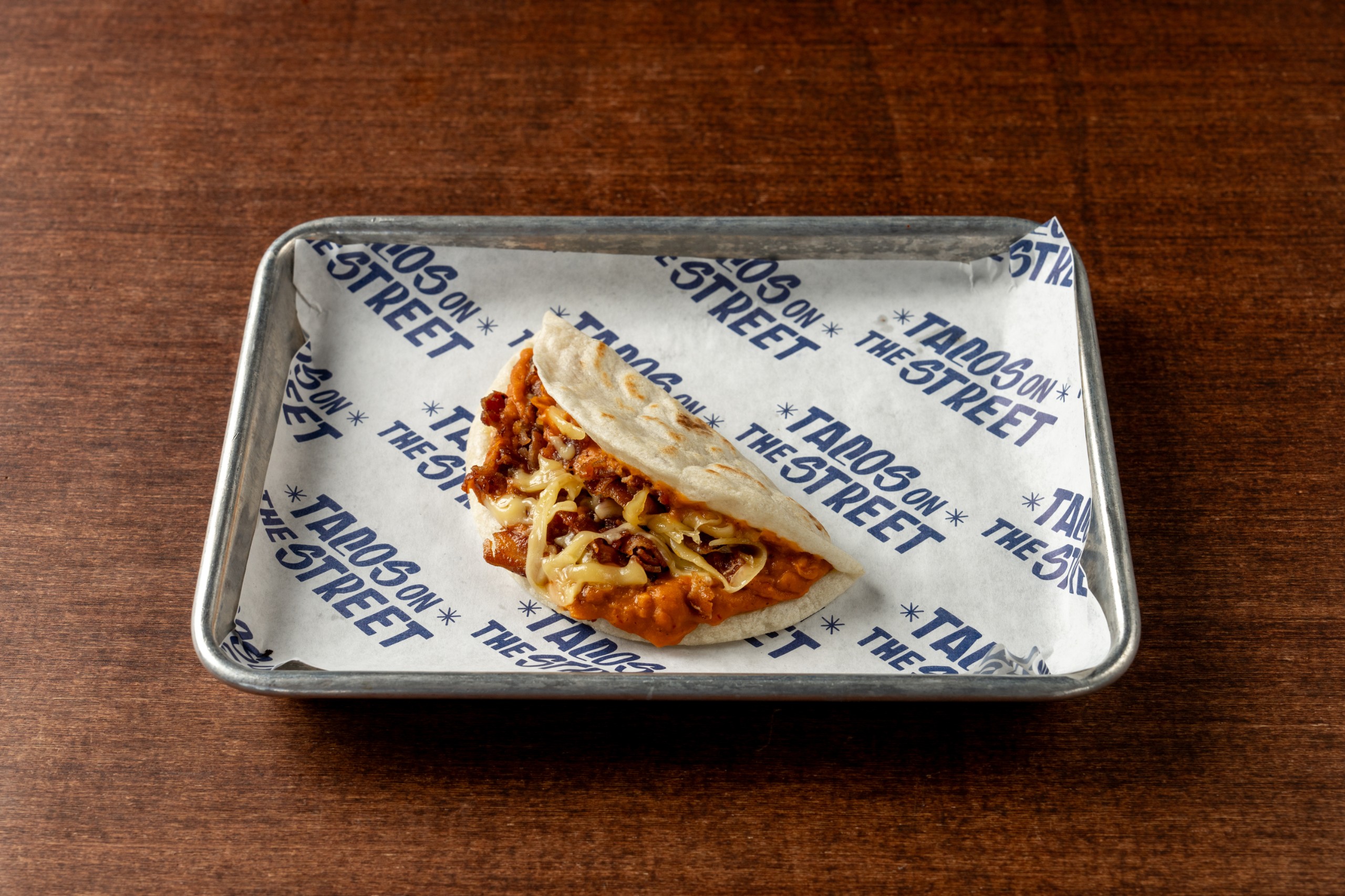 Bean, Bacon and Cheese Breakfast Taco..