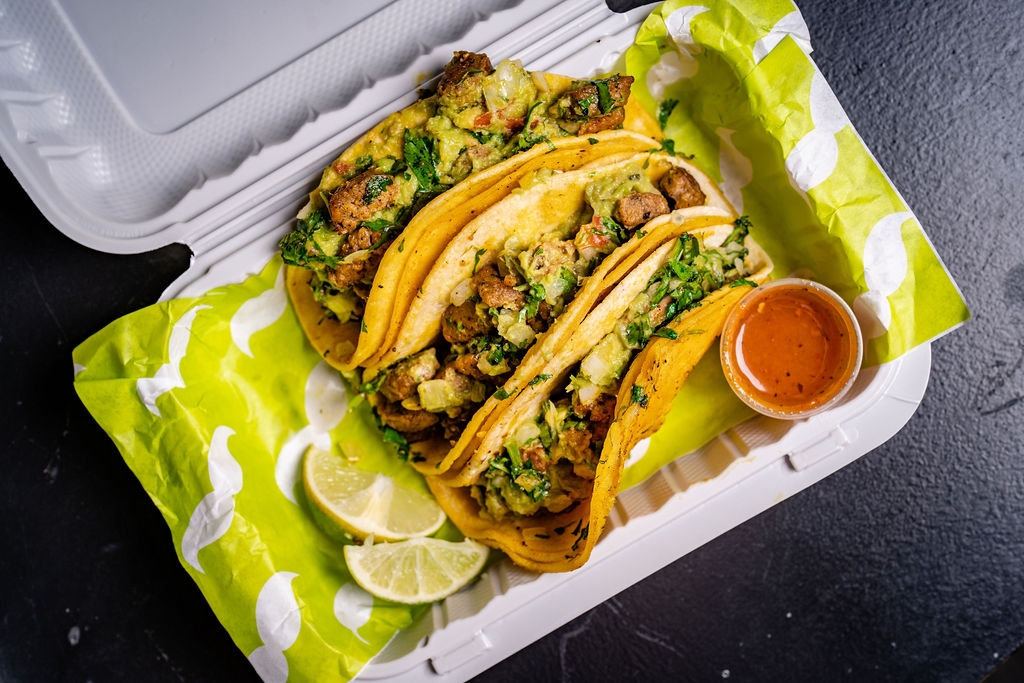 3x Vegan Chorizo Tacos.
