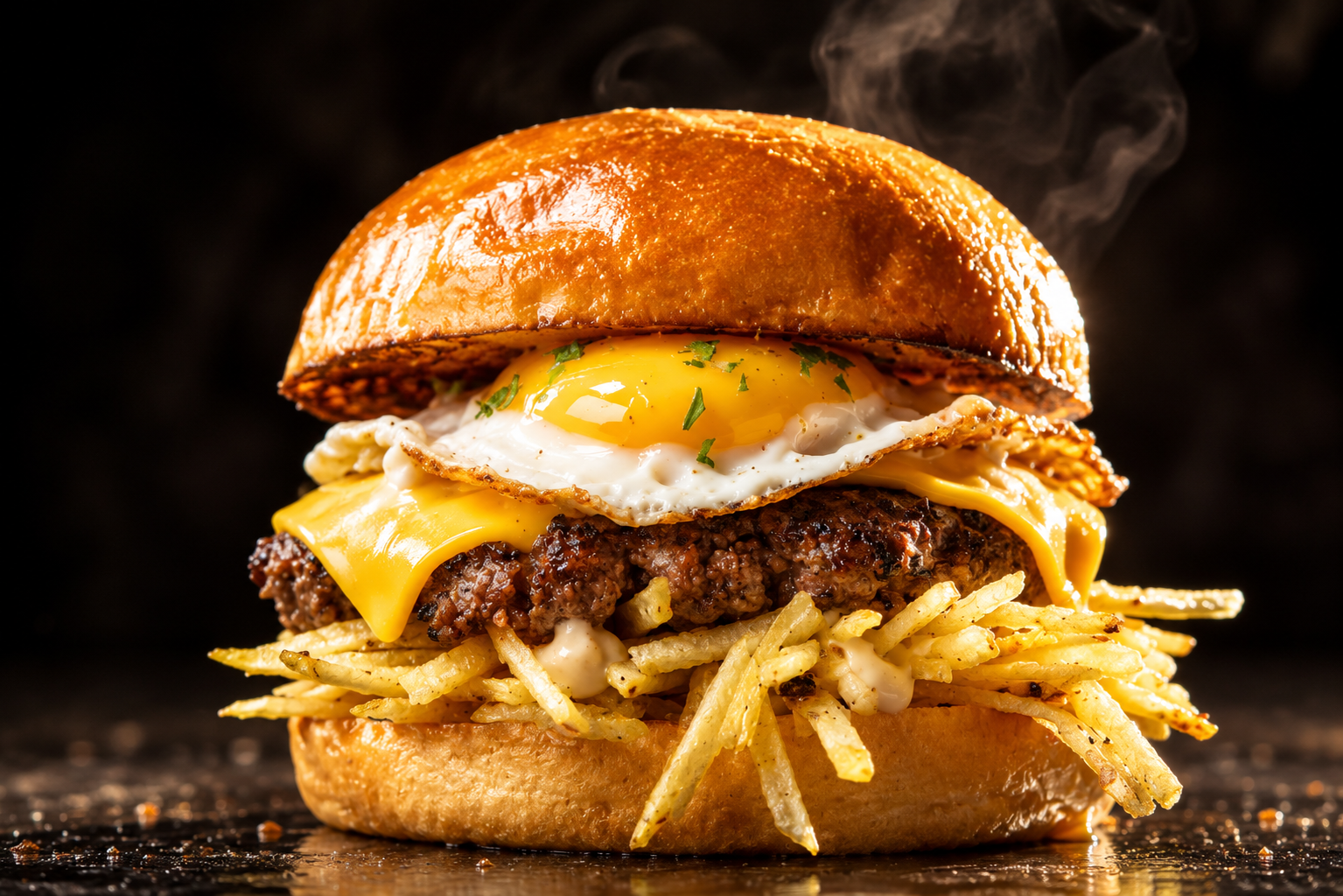 Egg and Truffle Burger.
