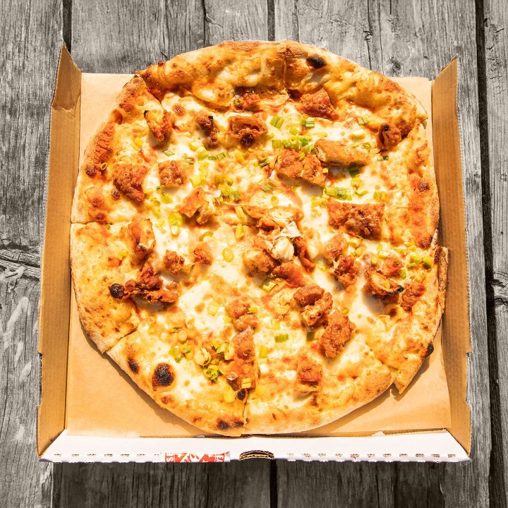 Chick n Waffle Pizza.