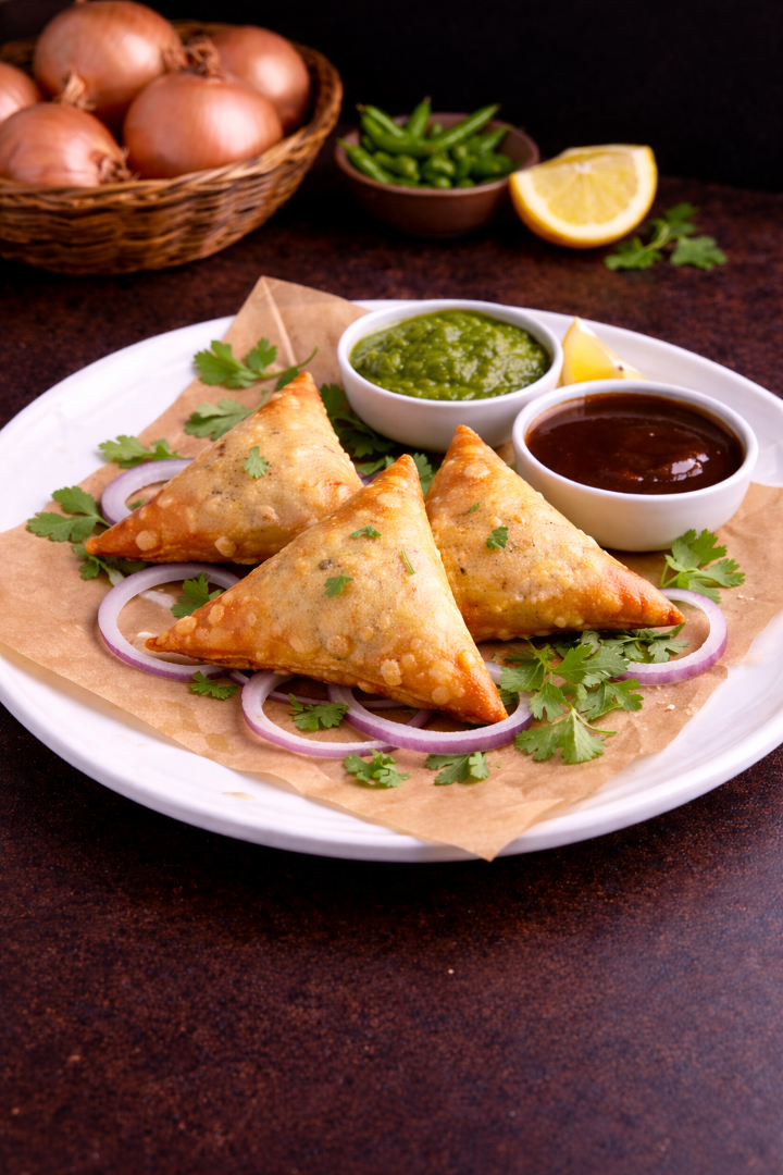 Navrang Onion Samosa (3 pcs).