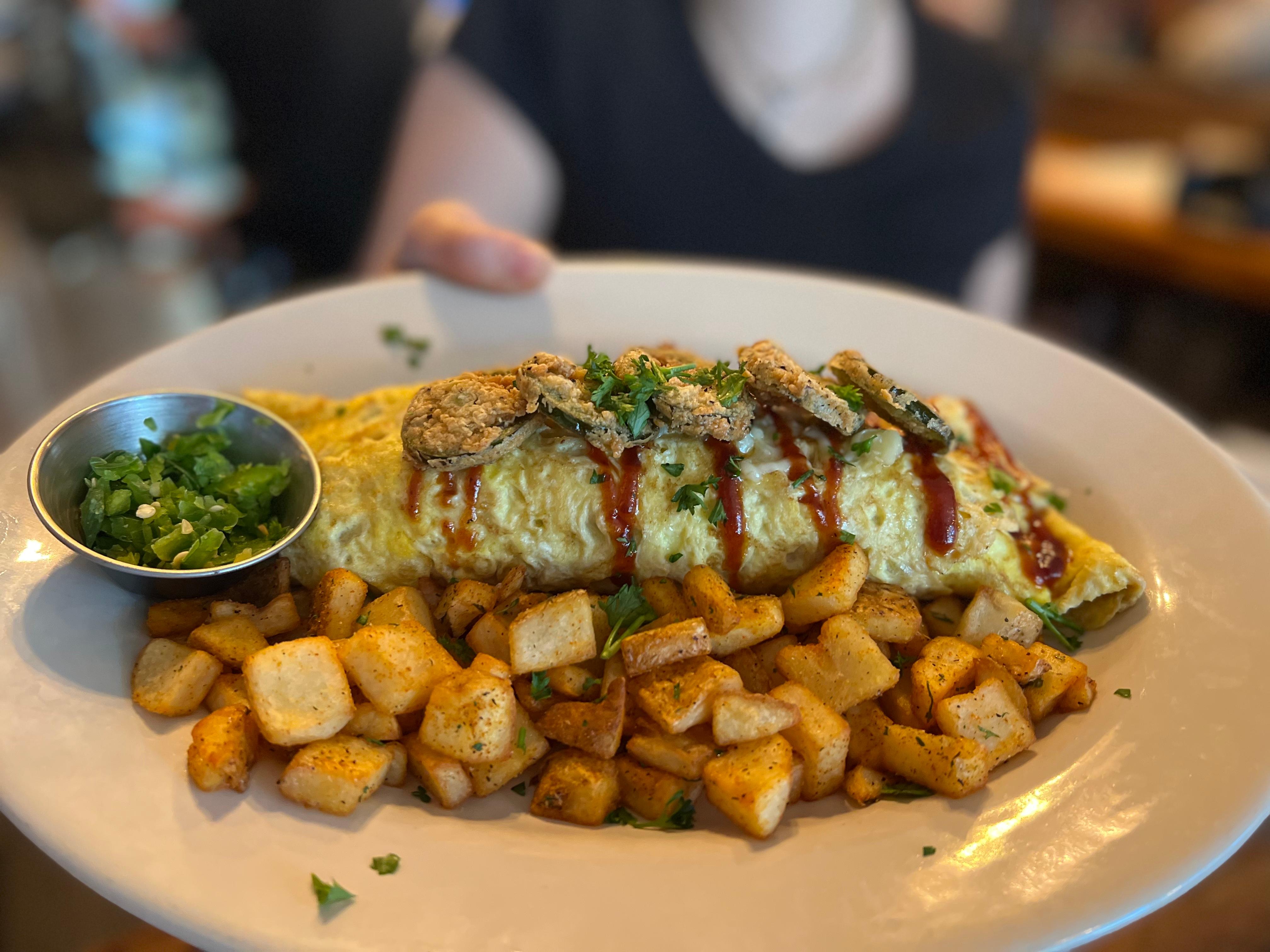 BBQ Pulled Pork Omelet.