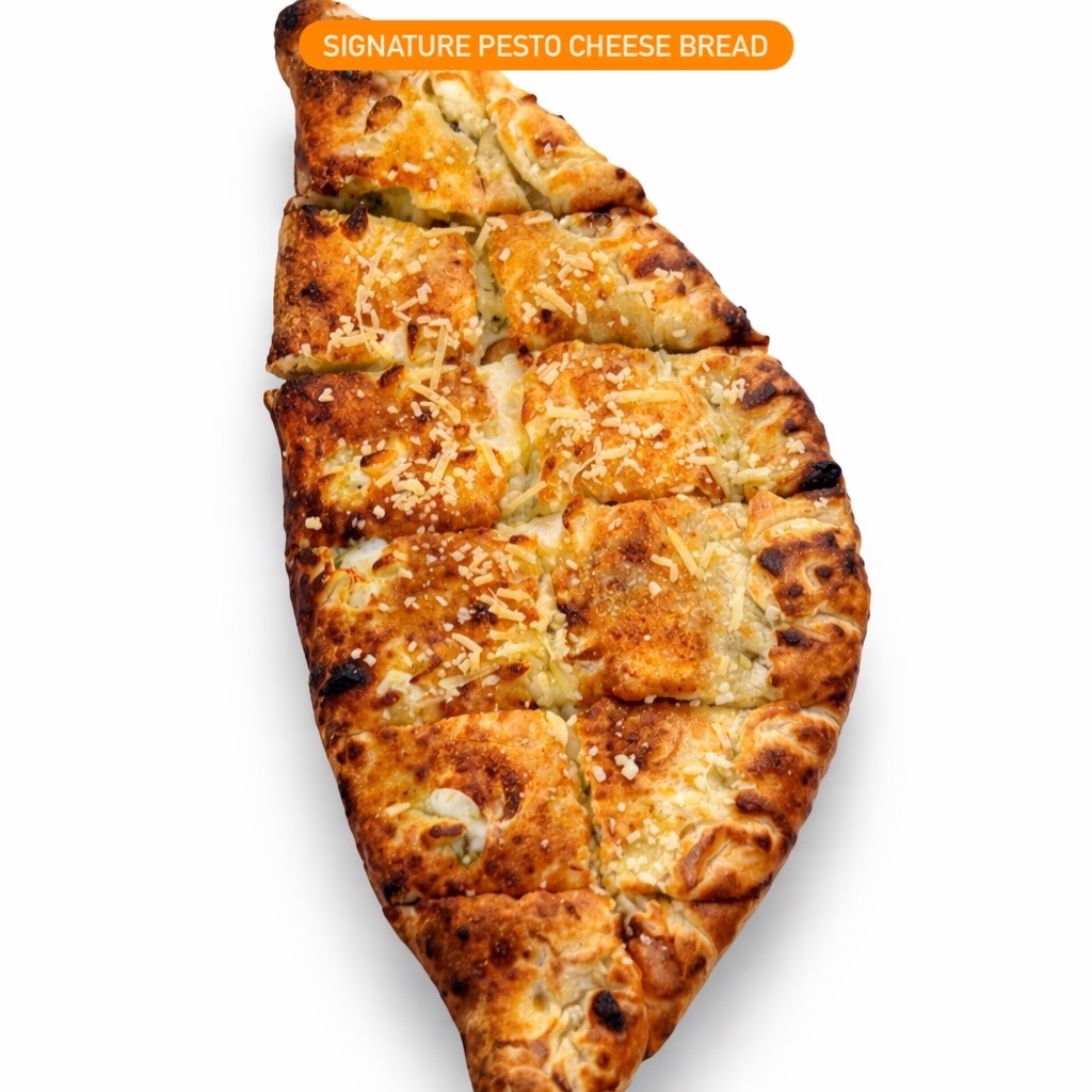 Signature Pesto Cheese Bread.