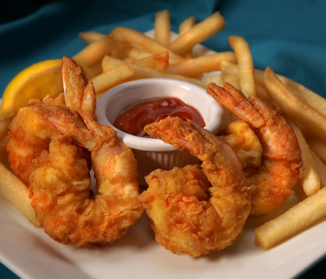 Fried SHRIMP + Fries (6 pcs.).