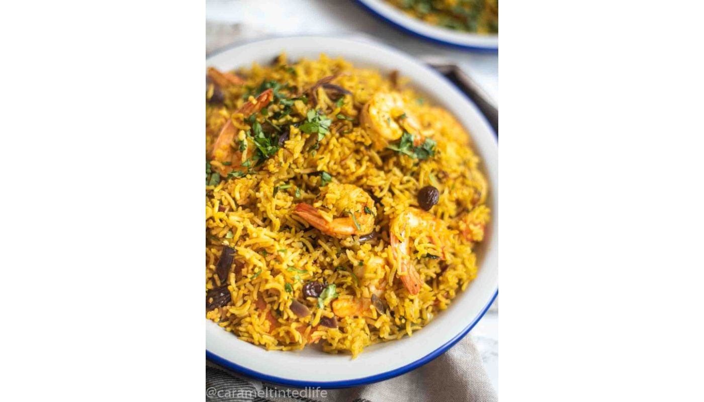 Shrimp Biryani - Non Vegan.
