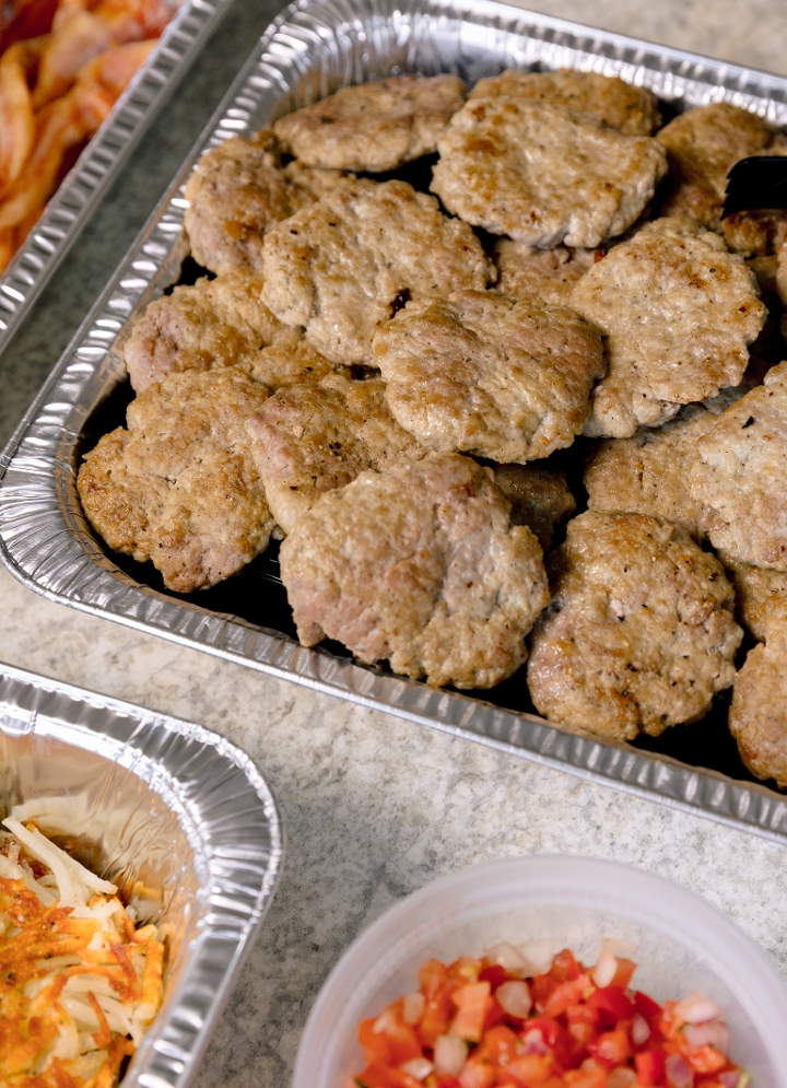 Pan of Pork Sausage.