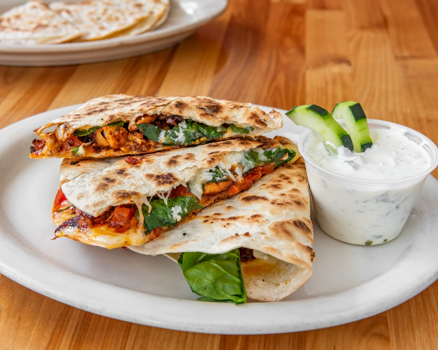 Red Chile Chicken Quesadilla.
