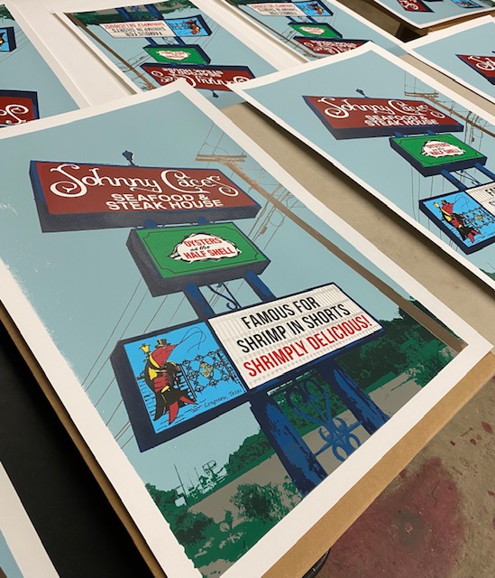 Johnny Cace's Sign Original Screen Print.