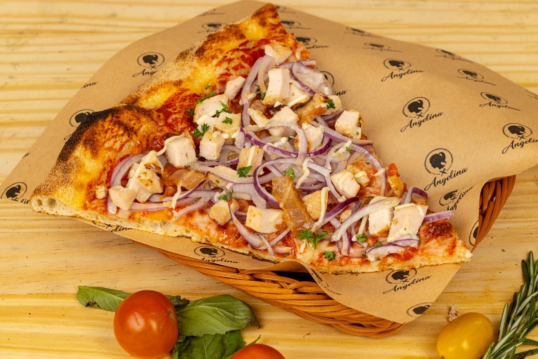 Chicken, Bacon, and Ranch Pizza - Slice.