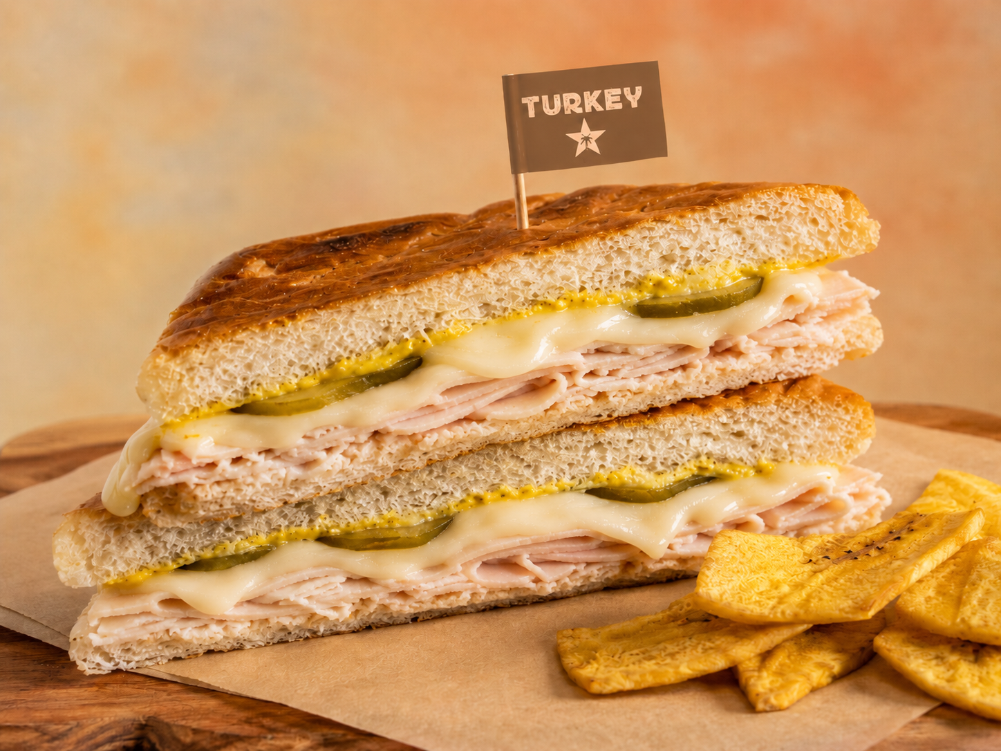 TURKEY CUBAN SANDWICH.