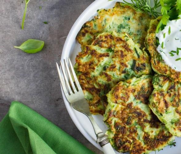 ZUCCHINI FRITTERS (VE) (VG).