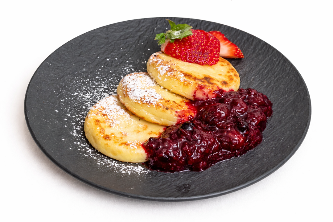 Sirniky (Farmer's Cheese Pancakes).