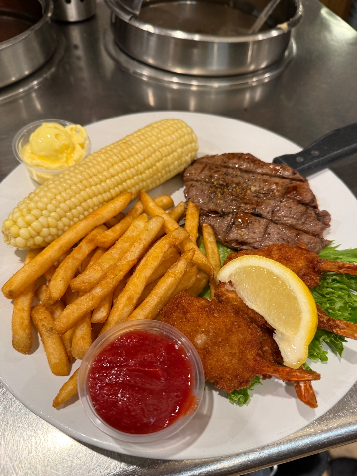 Top Sirloin Steak And Shrimp.