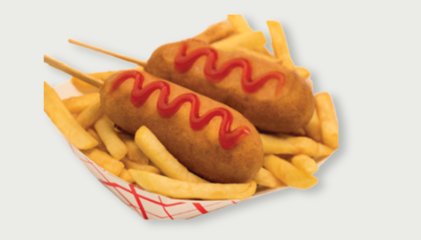 Basket of Corn Dogs (2 pcs).